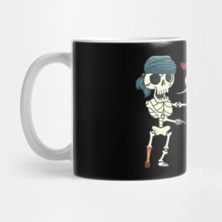 Funny Skeleton Pirate with a Dog Mug